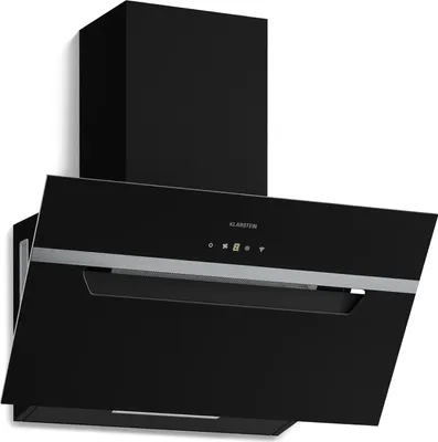 Obrázok produktu pre Klarstein BigBite šikmý digestor - 60 cm digestor, 417 m³/h Boost, dotykové ovládanie, LED, A+++, recirkulácia a odsávanie vzduchu, tichý, sklenený dizajn, 3 úrovne, vrátane filtra s aktívnym uhlím, čierny