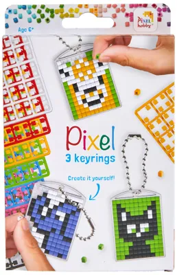Produktbild von Pracht Creatives Hobby Pixel P20130 Schlüsselanhänger für Kinder zum Selbstgesta