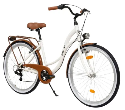 Produktbild von Dallas Bike Fahrrad - Damenfahrrad 28 Zoll - Shimano 7-Gang - Rahmen M 18" - Weiß-Braun