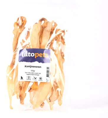 Zdjęcie produktu dla Lutopets, uszy królika – 100 g – przekąska dla psów