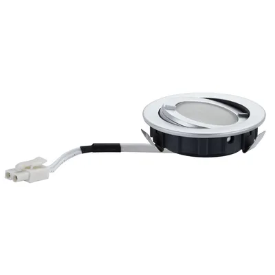 Produktbild von Paulmann Möbel Einbauleuchten Set IP44 schwenkbar 3x20W 60VA 230/12V G4 79mm Chrom matt/Alu/Glas