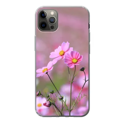Produktbild von MuchoWow® Handyhülle Schutzhülle Hülle für iPhone 13 Pro Max Blumen - Draußen - Rosa Silikon Softcase Handy Hülle - Mobiltelefon
