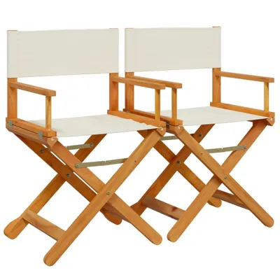 Image de Chaises de régie pliantes 2 pcs. Tissu blanc crème