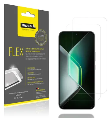 Produktbild von 2x Schutzfolie für Infinix GT 50 Pro Folie, 100% Displayabdeckung, dipos Flex