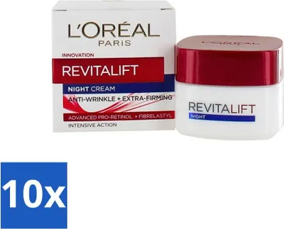 Obrázok produktu pre L'Oréal Revitalift - Nočný krém - Proti vráskam - Hydratačný a spevňujúci - 50 ml - Hodnotné balenie - 10 kusov