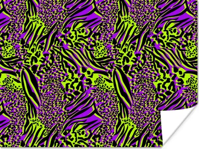 Produktbild von MuchoWow® Poster Tiermuster - Muster - Neon - Lila 120x90 cm - Wandbild