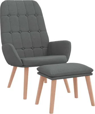 Produktbild von Relaxsessel mit Hocker Dunkelgrau Stoff