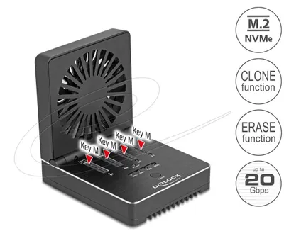 Image de Station d'accueil USB 20 Gbps pour 4 SSD M.2 NVMe avec fonction de clonage