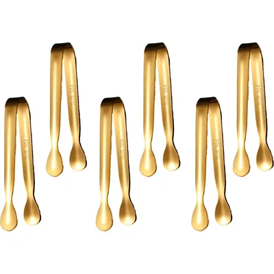 Produktbild von Stücke Candy Bar Zangen, Edelstahl Eiszange Set Süßigkeiten Zange Mini Servierzange für Hochzeit Partygolden