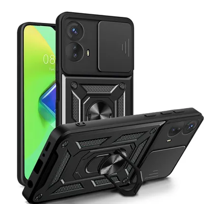 Produktbild von Outdoor Panzer Hülle Motorola Moto G73 5G Handyhülle mit Kameraschutz Ringhalter Schwarz
