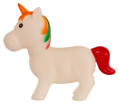 Immagine prodotto di Giocattolo acquatico a forma di unicorno in gomma, multicolore, che emette un suono, 21 x 6,5 x 19,5 cm