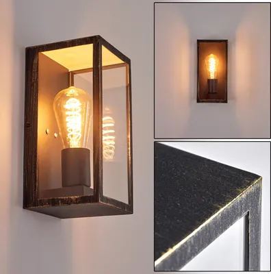 Produktbild von Piasco »Piasco« Außenwandlampe aus Metall in schwarz/gold und klaren Glas