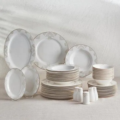 Produktbild von Rundes 12-Personen-Porzellanservies Weiss