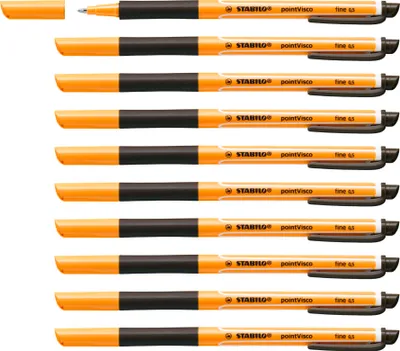 Produktbild von Tintenroller - STABILO pointVisco - 10er Pack - schwarz