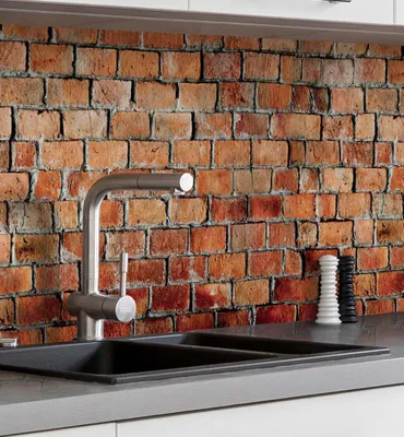 Produktbild von Küchenrückwand selbstklebend Backsteine rot Spritzschutz Folie 220 x 60cm Folie versteift 0,4mm