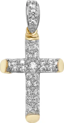Image de Pendentif Femme Croix Or 375/1000 avec Oxyde de Zirconium - 36mm*19mm; TRS23665