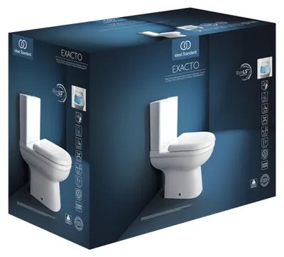 Image de Ideal Standard Exacto Ensemble de toilettes, avec réservoir de chasse et siège de WC, blanc, R006901