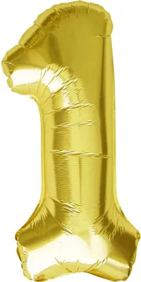 Produktbild von Oblique Unique 1x Folien Luftballon mit Zahl 1 Geburtstag Jubiläum Party Deko Ballon - gold