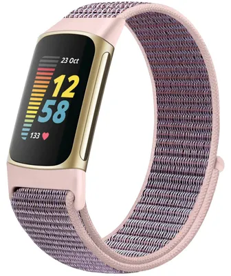 Productafbeelding van Nylon Armband voor Fitbit Charge 6 en Charge 5 - Sport Loop Vervangband