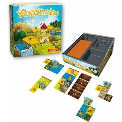 Produktbild von Kingdomino Familienspiel – einfaches, modernes Brettspiel mit Dominoprinzip zum Königreich bauen
