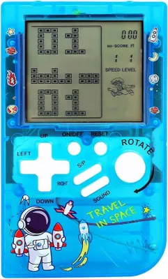 Produktbild von Retro-Spielkonsole für Kinder, kleine, tragbare Konsole, transparentes Gehäuse, 23 Spiele, Retro-Design, Schwierigkeitsgrad/Geschwindigkeit einstellbar, Puzzle-Spiele, ideales Geschenk zum Geburtstag oder zu Weihnachten