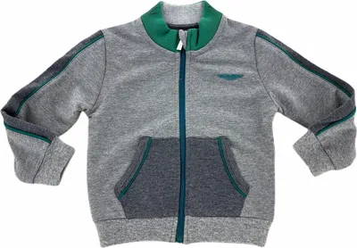 Immagine prodotto di B26 felpa bimbo BOY ASTON MARTIN full zip grey/green sweatshirt kids