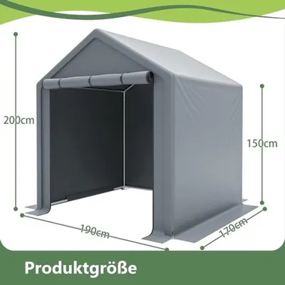 Image de Abri de jardin - Tente de stockage en métal - Rangement extérieur pour le jardin - Résistant aux intempéries - Gris
