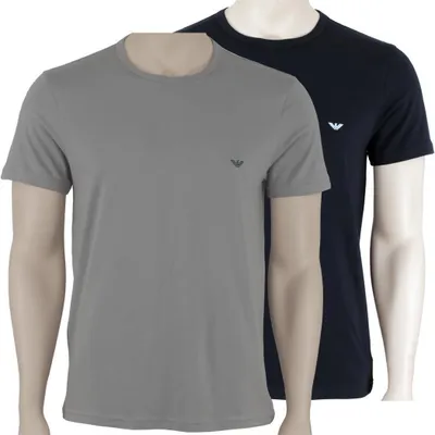 Produktbild von EMPORIO ARMANI 2P O-Shirts   Grau Dunkelblau Farbe 13742  Größe S