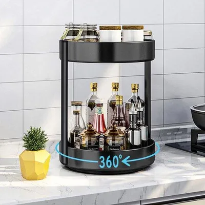 Obrázok produktu pre Otočný kuchynský organizér s 2 policami a funkciou otáčania o 360° pre optimálne uskladnenie