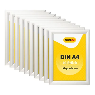 Immagine prodotto di Cornice a scatto DIN A4 - 10 pezzi - per poster, insegne, pubblicità - cornice in alluminio con profilo da 2,5 cm - adatta al montaggio a parete