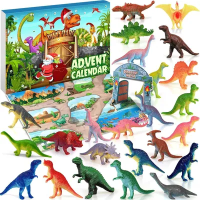 Zdjęcie produktu dla Kalendarz adwentowy Dinozaury Dzieci Chłopcy 24 figurki Prezent świąteczny