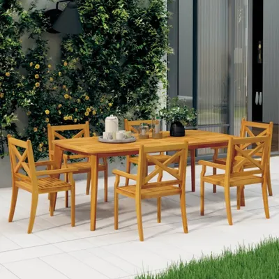 Produktbild von The Living Store Garten-Essstühle 6 Stk. Massivholz Akazie