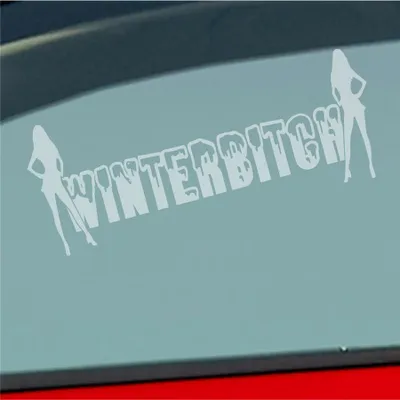 Produktbild von Auto Aufkleber Winterbitch Winter Bitch Schnee Tuning 15x6 cm Milchglas Sticker Heckscheibenaufkleber