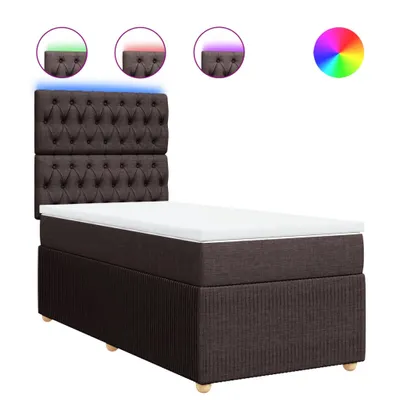 Produktbild von Boxspringbett mit Matratze Dunkelbraun 80x200 cm Stoff