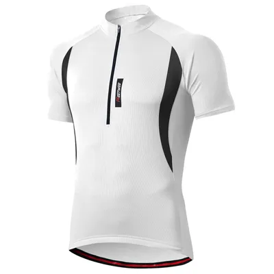 Produktbild von Herren Atmungsaktiv Radfahren Radtrikot Fahrradtrikot MTB Trikot Kurzarm Jersey,Weiß,L