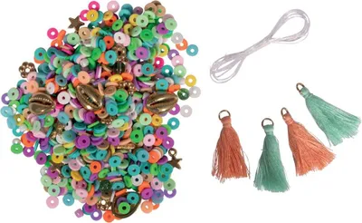 Produktbild von Heishi Perlen Set aus Polymer Ton regenbogen