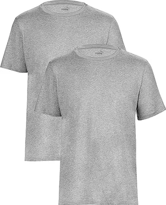 Produktbild von PUMA Herren T-Shirt 2er Pack Basic T-Shirt Grau Baumwolle Logo, XXL