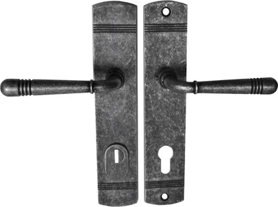 Produktbild von Haustür Schutzbeschlag Helena LS Antik Grau HS 92 mm Dr-Dr mit ZA