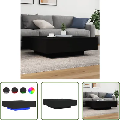 Obrázek produktu pro The Living Store Konferenční stolek s LED světly černý 100x100x31 cm