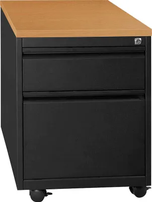 Produktbild von Gürkan Rollcontainer schwarz, buche 2 Auszüge 46,0 x 79,0 x 62,0 cm