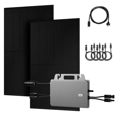 Produktbild von Powerness Balkonkraftwerk, 2x 500W PV Panel Bifazial Glas-Glas Solarmodulen und TSUN 800W Mikrowechselrichter & 4x Kabel für Balkonkraftwerk 0% VAT
