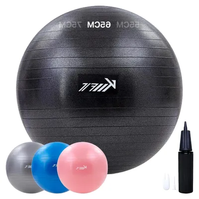 Produktbild von Gymnastikball 65 cm mit Luftpumpe | Sitzball für Büro und Fitness | Anti-Burst Pezziball für Yoga und Core Training