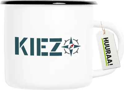 Produktbild von Huuraa Emaille Tasse Kiez Kompass 300ml Vintage Campingbecher Geschenkidee
