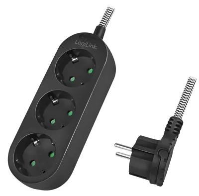 Image de LogiLink Steckdosenleiste 3-fach,3xCEE 7/3 1,5m,Textilkabel