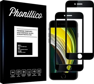 Image de Verre trempé pour iPhone SE 2022 / iPhone SE 2020 [2 pièces] Protection d'écran Screen Protector avec bord noir Film anti-rayures verre résistant Phonillico®
