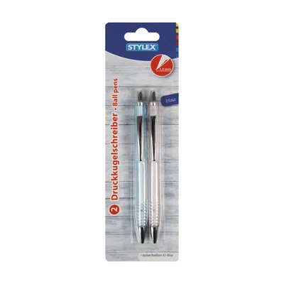 Produktbild von Stylex 30255, Clip, Clip-on-Einziehkugelschreiber, Nachfüllbar, Blau, 2 Stück(e), Medium