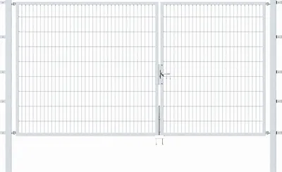 Produktbild von Alberts Doppeltor Flexo mit Zubehör, zum Einbetonieren, feuerverzinkt, Breite 350 cm, Höhe 180 cm