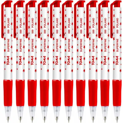 Produktbild von Toma Superfine 069 Kugelschreiber 0,5mm Rot 10er Set