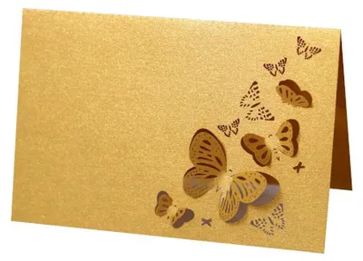 Produktbild von 3D Laser Cut Schmetterling Tischkarten, 50 Pack Faltbare Tabelle Name Sitzkarten
