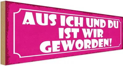 Produktbild von vianmo Holzschild 10x27 cm aus ich und du ist wir geworden